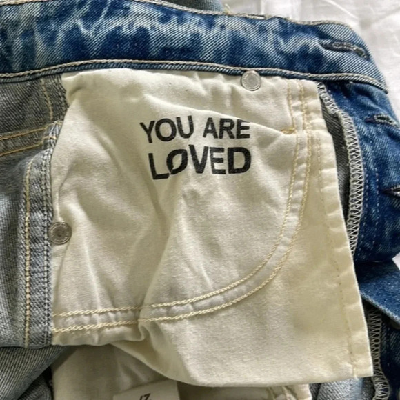 AMO Babe Sweet Cheeks Jeans Women’s Size 27 Blue Raw Hem Button Fly‎ Ankle Denim - Picture 14 of 16